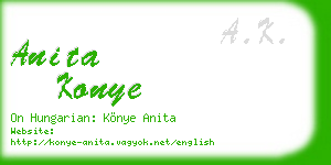 anita konye business card
